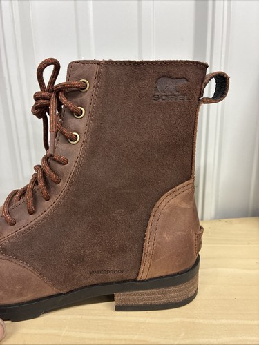 Sorel Emelie NL3310-282 Womens Size 8.5 Brown Leather Lace Up Mid-Ankle Boots - Picture 6 of 7