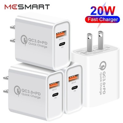 Universal Fast Charging Block PD USB C Plug Adapter+QC USB Wall Charger Cube Lot