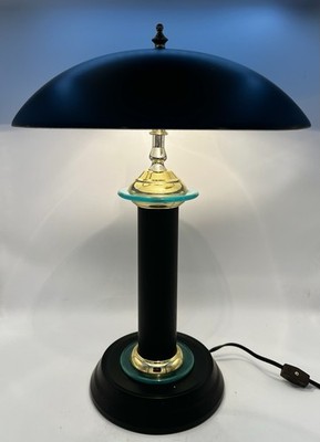 Vintage MCM Atomic UFO Flying Saucer Mushroom Table Lamp Desk Office Black