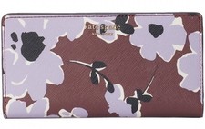 Kate Spade Cameron Wildflower Bouquet Large Slim Bifold Wallet in Purplemulti