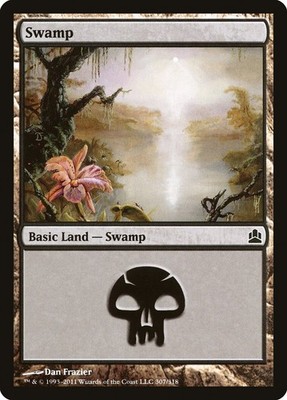7x Swamp Basic Land (random art versions) - LP - Commander 2011 - MTG