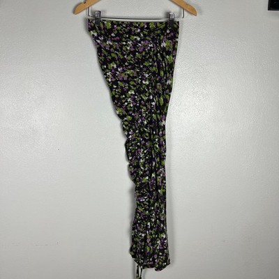 Atlein Collective Maxi Skirt Womens 4 Asymmetric Ruched Multicolor Long Nylon