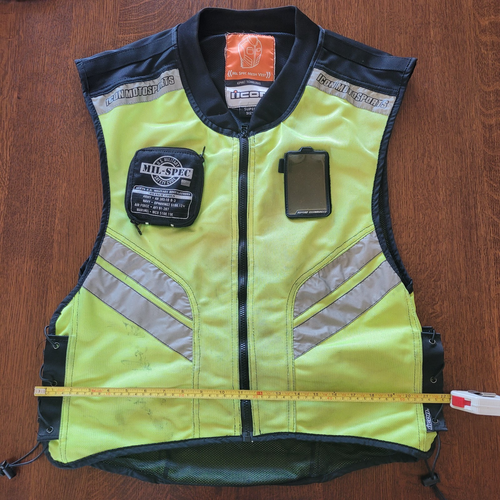 Icon Motorsports Mil-Spec Mesh Vest Motorcycle Riding Vest Yellow super size - Picture 10 of 17