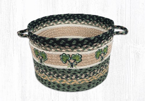 Earth Rugs UBP-116 Shamrock Printed Utility Basket 13" x 9"