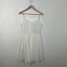 J. Crew White Eyelet Spaghetti Strap Classic Dress Size 6 NWT