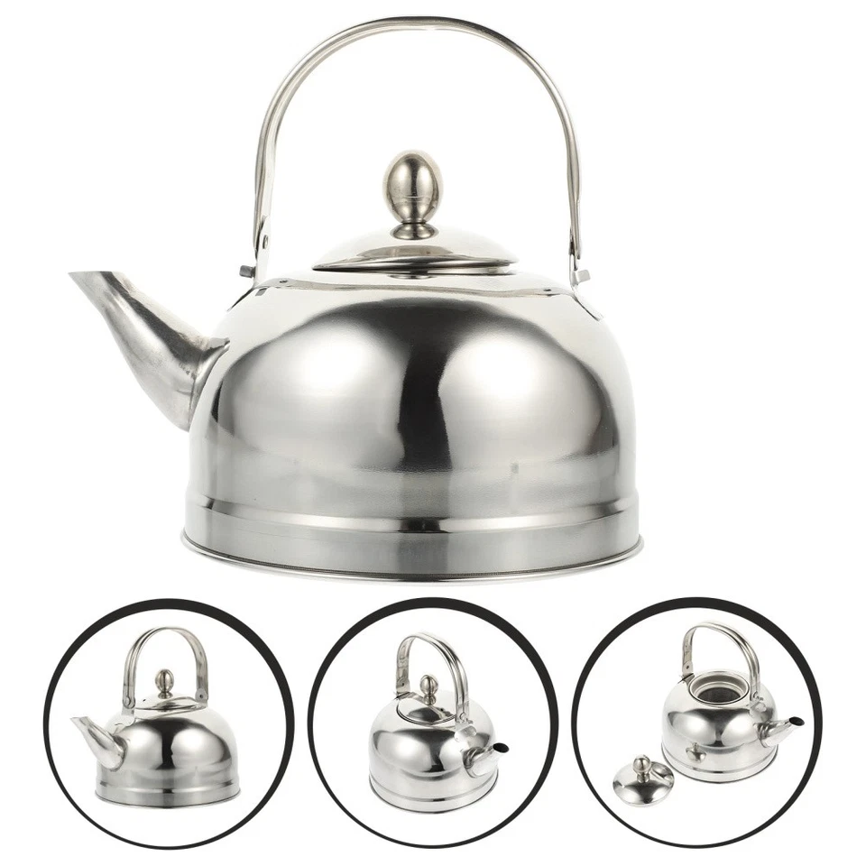  Bollitore d'acqua in metallo comodo tea pot pot da cucina da cucina ristorante - Immagine 3 di 4