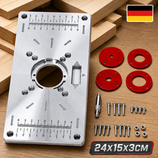 Premium Fr&auml;stisch Einlegeplatte Set f&uuml;r Oberfr&auml;se metallen silbern DHL