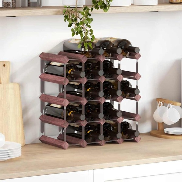 Weinregal FüR 20 Flaschen Braun Massivholz Kiefer-image
