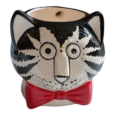 Vintage B Kliban RED BOW TIE Figural Cat Coffee Mug Sigma the Tastesetter
