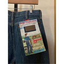 Vintage 90s Wrangler Cowboy Cut Tapered Leg Jeans Blue Denim USA NEW Deadstock