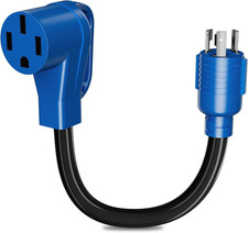 30A to 50A Generator to RV Adapter Cord - 10 AWG Pure Copper, 3-Prong Twist Lock