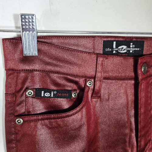 L.E.I. Jeans elasticizzato Wms 3 colore bordeaux effetto raso B47 - Foto 4 di 24