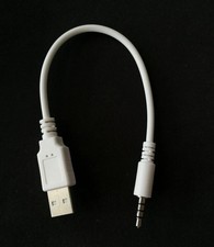 Short 20cm 2.5mm Male AUX Audio Jack To USB Charge Cable Adapter Cord White