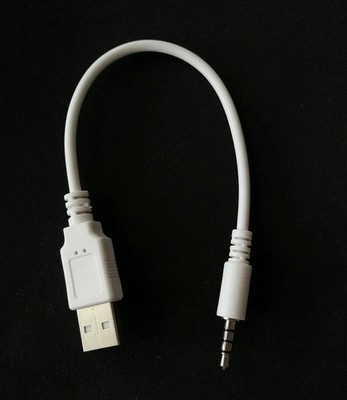 Short 20cm 2.5mm Male AUX Audio Jack To USB  Charge Cable Adapter Cord  White