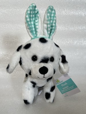 Way To Celebrate 10  Easter Dalmatian Gingham Bunny Ears Plush Stuffed Animal