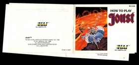 Joust (Nintendo NES) * INSTRUCTION MANUAL ONLY - READ*