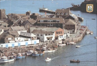 Looe Cornwall Kai Angeln Trawlers Hafen Boote UK Postkarte