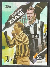 Zinedine Zidane 2024-25 Topps Juventus Team Set First Goal Aqua /75 #21