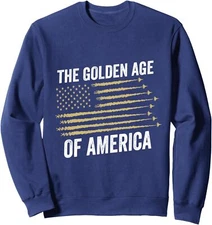 The Golden Age of America US Flag Design Unisex Crewneck Sweatshirt