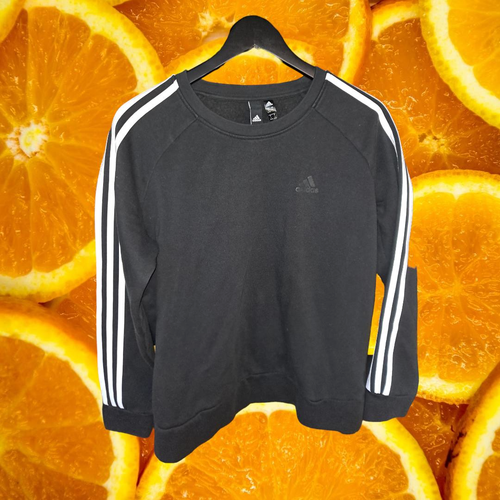 Adidas Sweatshirt schwarz mit weißen Streifen unten an den Armen Größe L