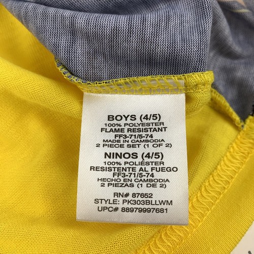 Pokemon 2-Piece Pajama Set Long Sleeve Pants Pikachu Boys Flame Resistant XS 4/5 - Picture 10 of 12