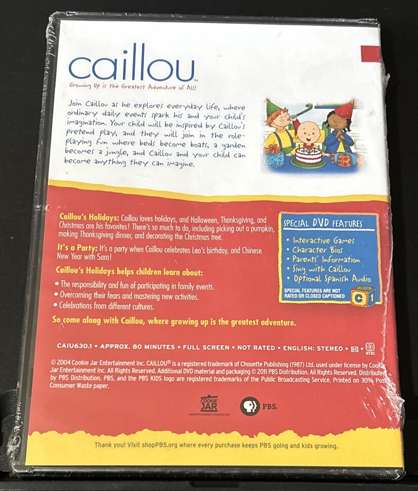 Caillou: Caillou's Holidays (DVD, 2004) for sale online | eBay