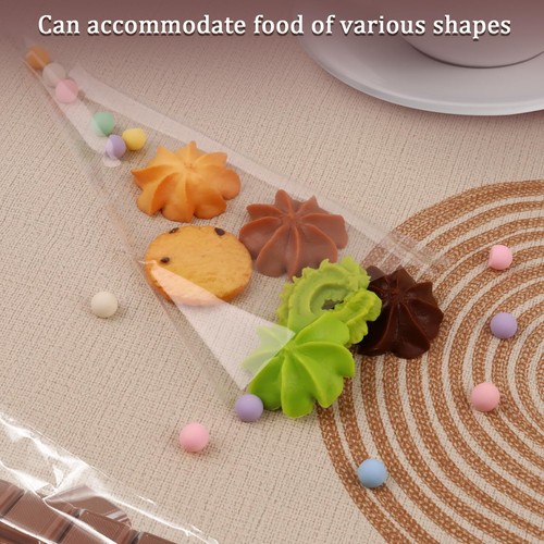 Bolsas de palomitas de plástico transparentes de 100 piezas para hornear sudores galletas - Imagen 3 de 5