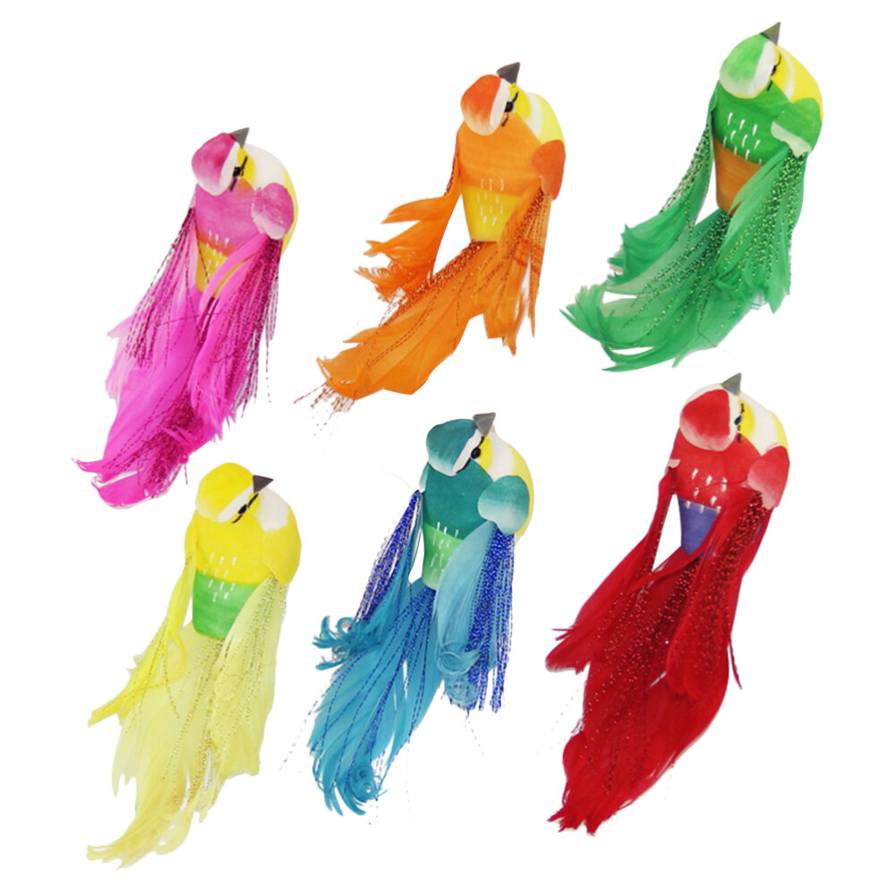 6Pcs Bird Decor Artificial Birds Crafts Wedding Decoration Fake Birds