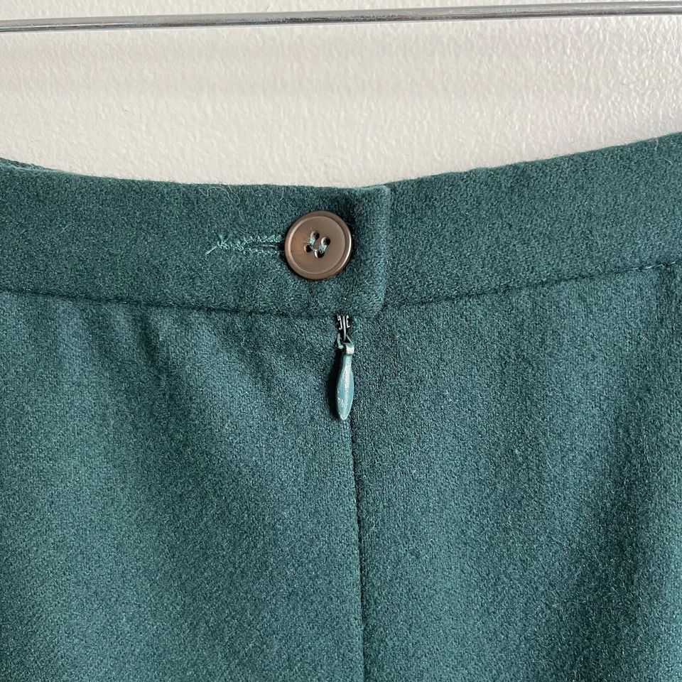 Falda Pendleton Vintage Mujer Verde Oscuro Lana Virgen EE. UU. Lápiz Hasta la Rodilla 14 Foto 4 de 4
