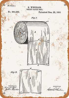 US Patent Toilettenpapier Toilet Paper 1891 Blechschild Tin Sign 20 x 30 cm