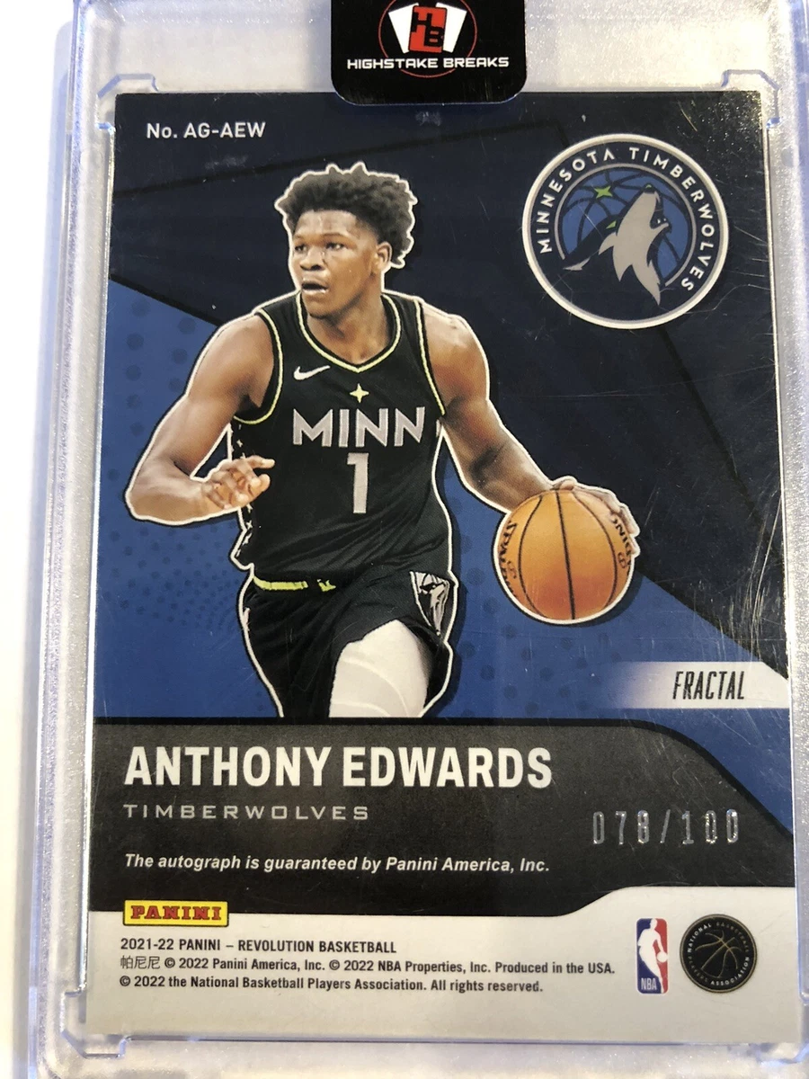 2021-22 revolution anthony edwards auto # / 100