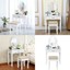 white vanity makeup dressing table with rotating mirror