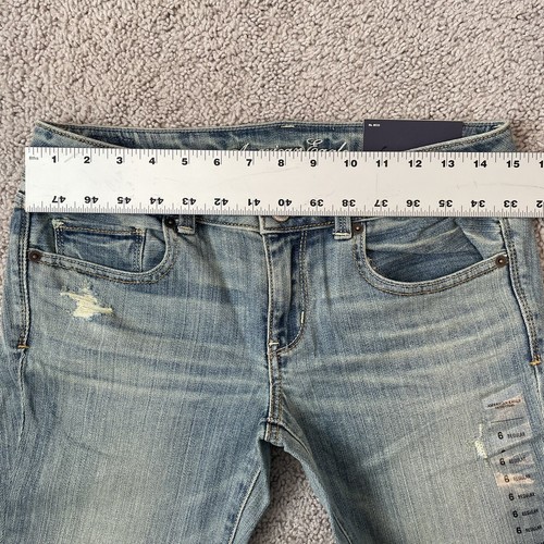 American Eagle Artist Jeans Womens Sz 6 Slim Crop Low Rise AEO Denim Y2K New NWT - Picture 10 of 11