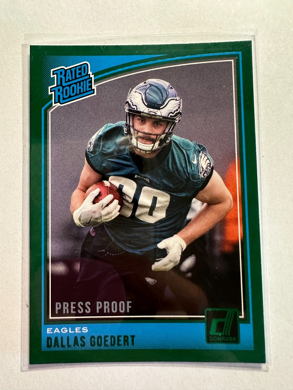 K21,050 - 2018 Donruss Press Proof Green #347 Dallas Goedert RR