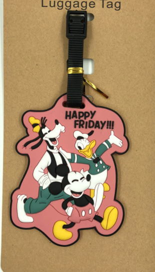 New Disney Mickey Happy Friday PVC Travel Baggage Backpack Suitcase Luggage Tags New Disney Mickey Happy Friday PVC Travel Baggage Backpack Suitcase Luggage Tags
