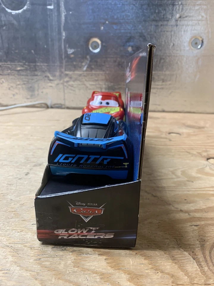 NEW! Disney Cars Glow Racers LIGHTNING MCQUEEN & JACKSON STORM Track Talkers - Image 4 of 4