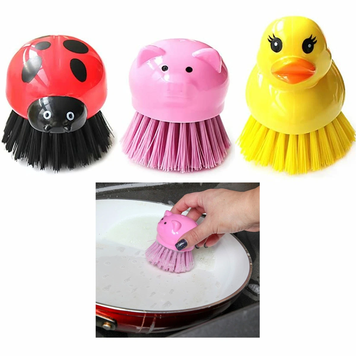 1PC Kitchen Cleaning Brush Animal Duck Pig Dish Potato Vegetable