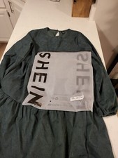 Shein Lune Womens Lantern Sleeve Dress Ruffled Hemline Size Medium