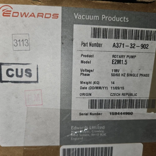 Edwards E2M1.5 oil rotary vane pump 100-120V 50/60HZ IEC / A37132902
