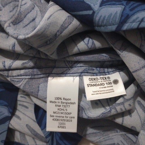 Croft & Barrow Men's 2XB Hawaiian Shirt New With Tags Blue Floral Button Up - Picture 8 of 10