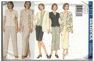 5371 UNCUT Vintage Butterick Sewing Pattern Misses Jacket Top Skirt ...
