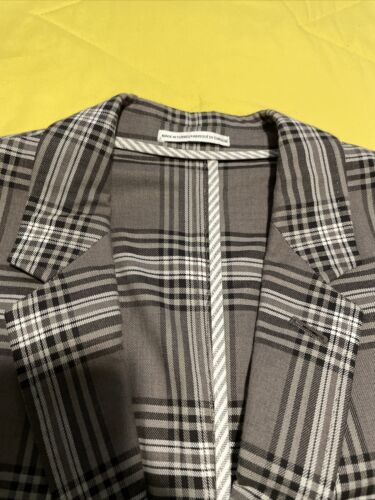 Pre-owned Club Monaco Mens Grey Plaid Blazer Jacket Size M - Picture 4 of 7