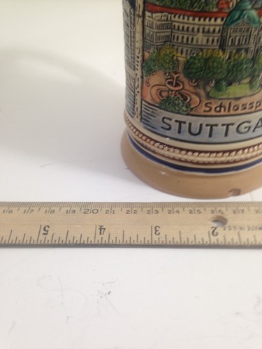 Deutscher Bierkrug Stein Stuttgart Rathaus Fernsehturm Wekara - Bild 4 von 10