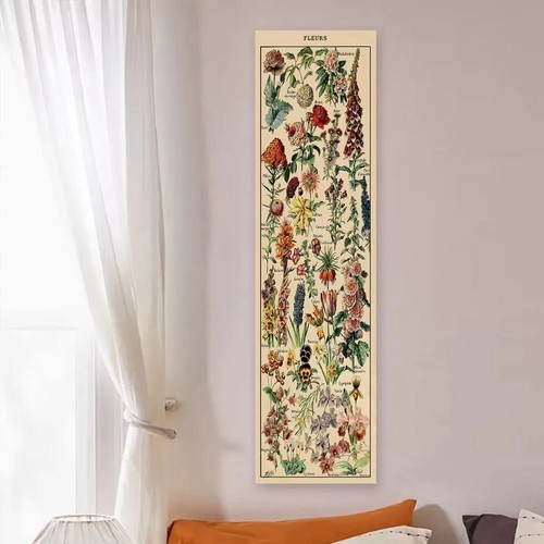 with Tassel Botanical Art Tapestry Wooden Stick Background Wall Tapestry Wall - Picture 8 of 12