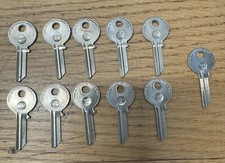 11x Ilco 1064A Key Blanks National Cabinet Locks 4291 Nickel PL8 Brass 4 Pin NOS