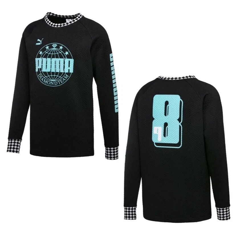 DIAMOND Supply PUMA Sweatshirt Men Large Black Sweater Blue MSRP 95