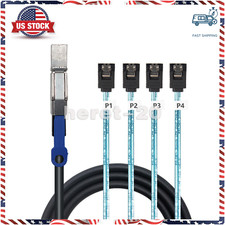 Mini SAS SFF-8644 to 4 SATA Hard Disk 12Gbps Data Server Raid Blue Cable 1Meter