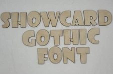 Laser Cut Unfinished Wood Letter or Number Showcard Gothic Font Craft Cutout