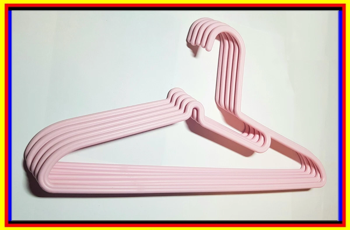 30 Grucce In Plastica Per Bambole: Set 3 Colori (Rosa, Verde, Viola) - Accessori Salvaspazio Per Vestiti Bambole 25-45 Cm