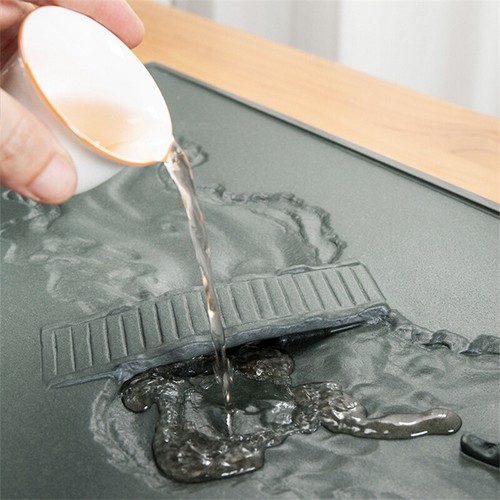 Wujinshi Tea Tray Green Stone Tea Table Sea of tea Embossed Drain Tea Tray - Picture 18 of 18